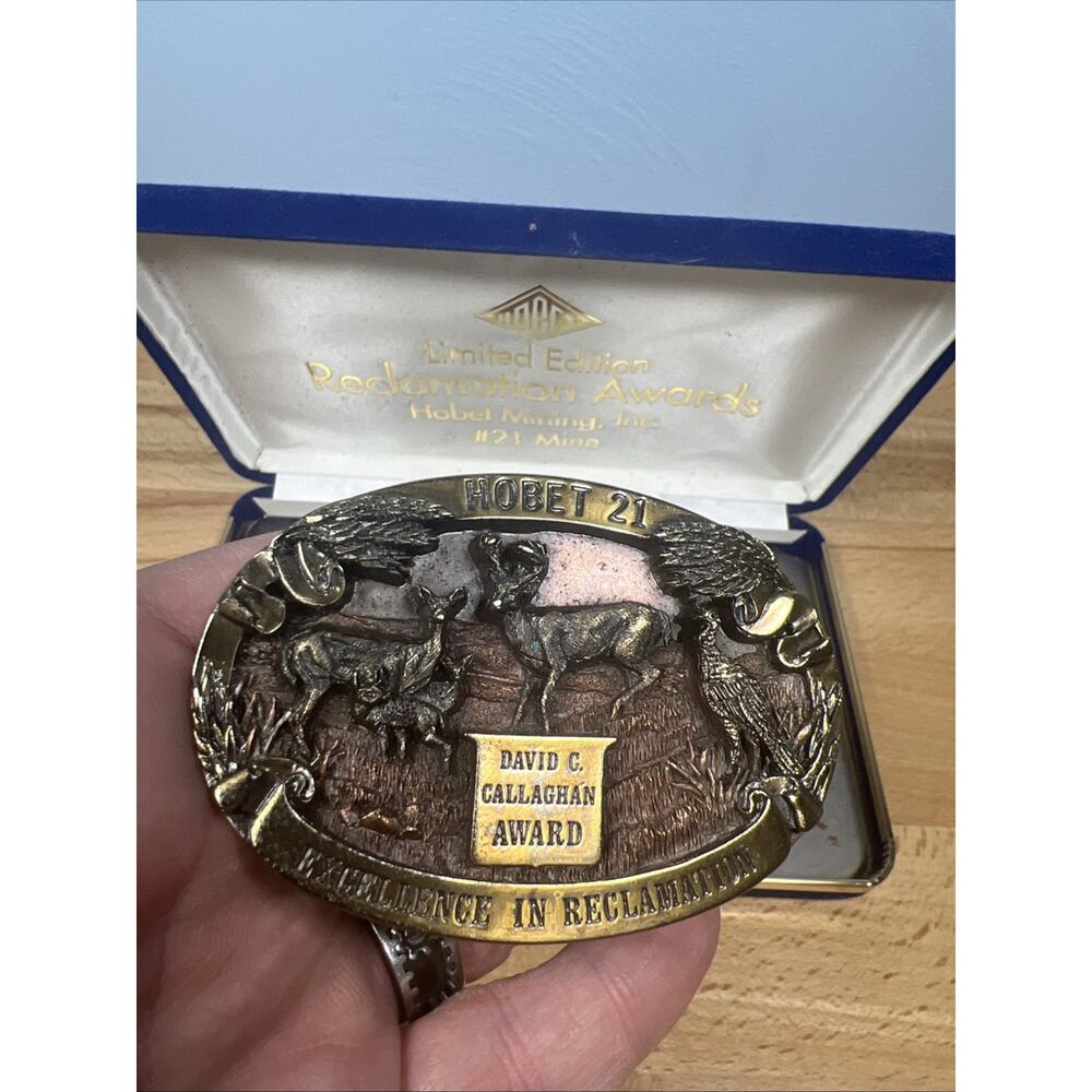 West Virginia Callaghan Award Belt Buckle Mining Excellence Reclamation Hobet 21